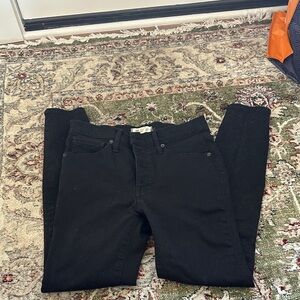 Madewell Mid Rise Black Skinny Jeans